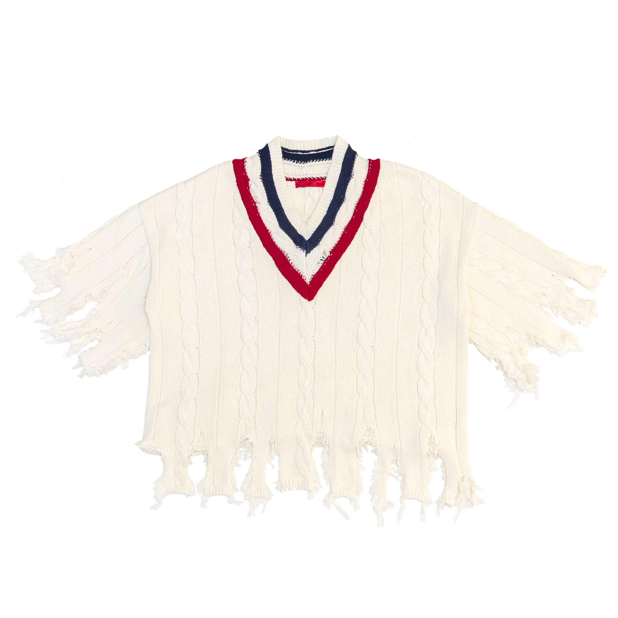 Members Of The Rage Vest Distressed White/Blue/Red