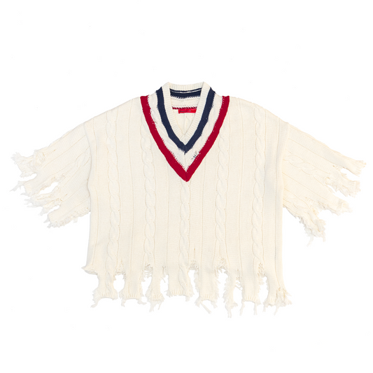 Members Of The Rage Vest Distressed White/Blue/Red