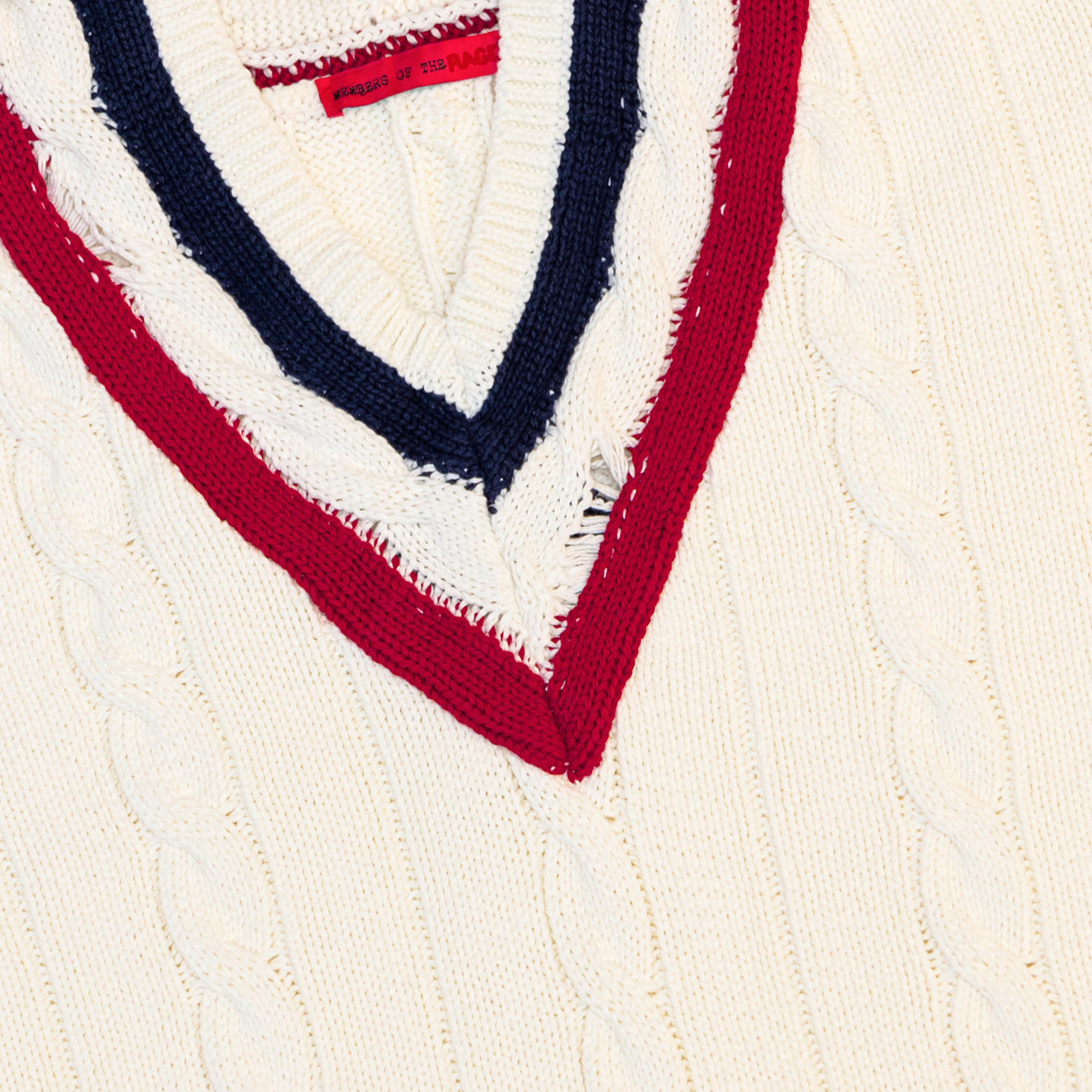 Members Of The Rage Vest Distressed White/Blue/Red