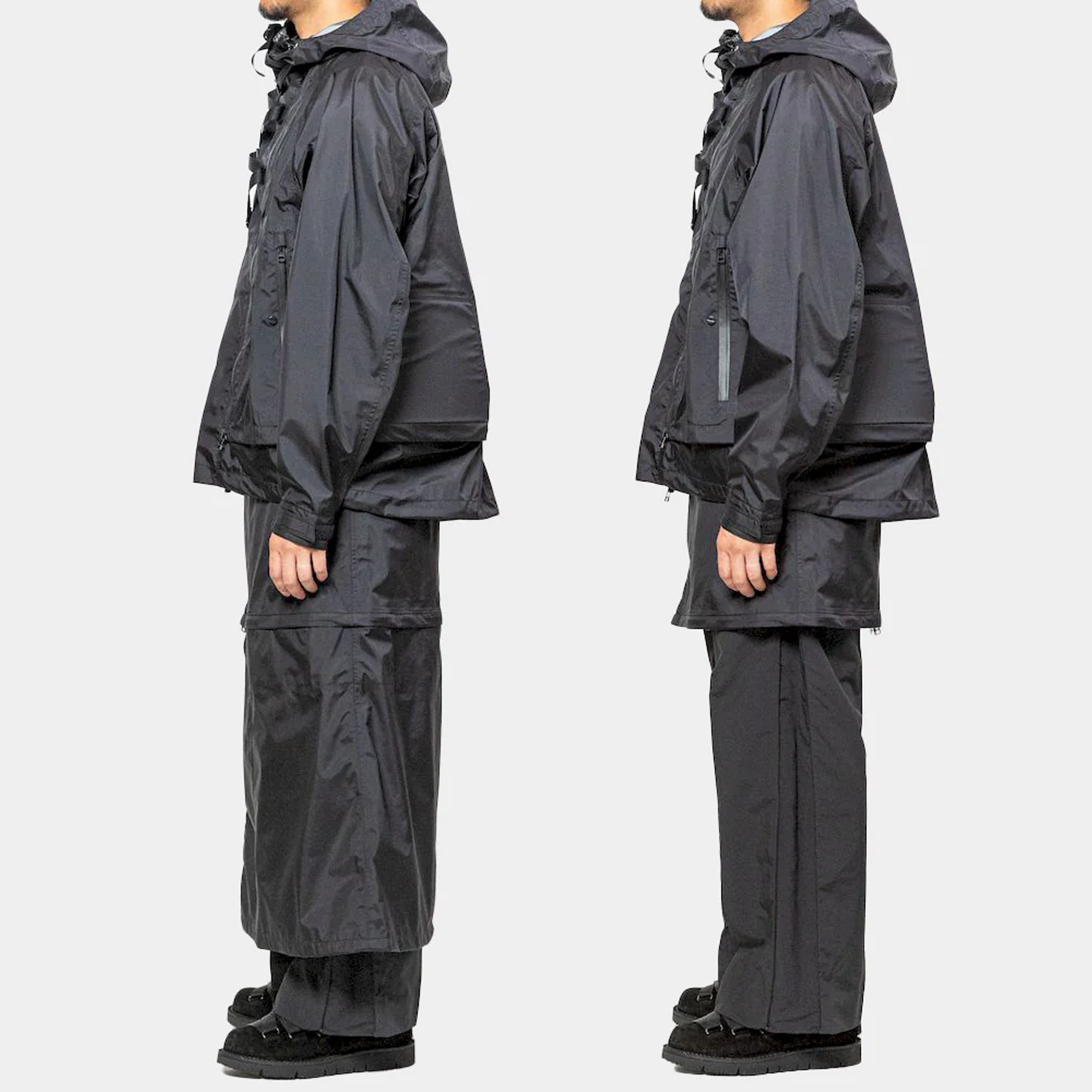 Meanswhile Women's 3 Layer Wrap Skirt Off Black