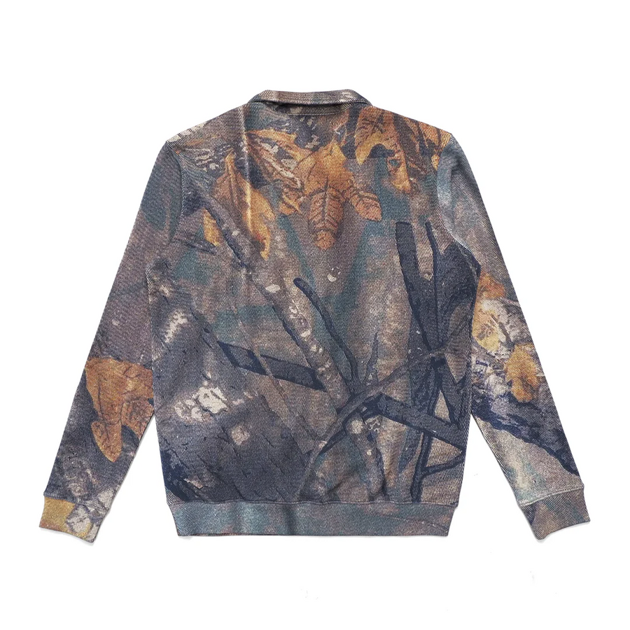 Metalwood Mini Metal Logo Long Sleeve Thermal Polo Real Leaf Camo Laced