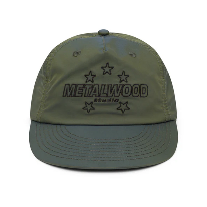 Metalwood Satin Stars 5-Panel Snapback Hat Green