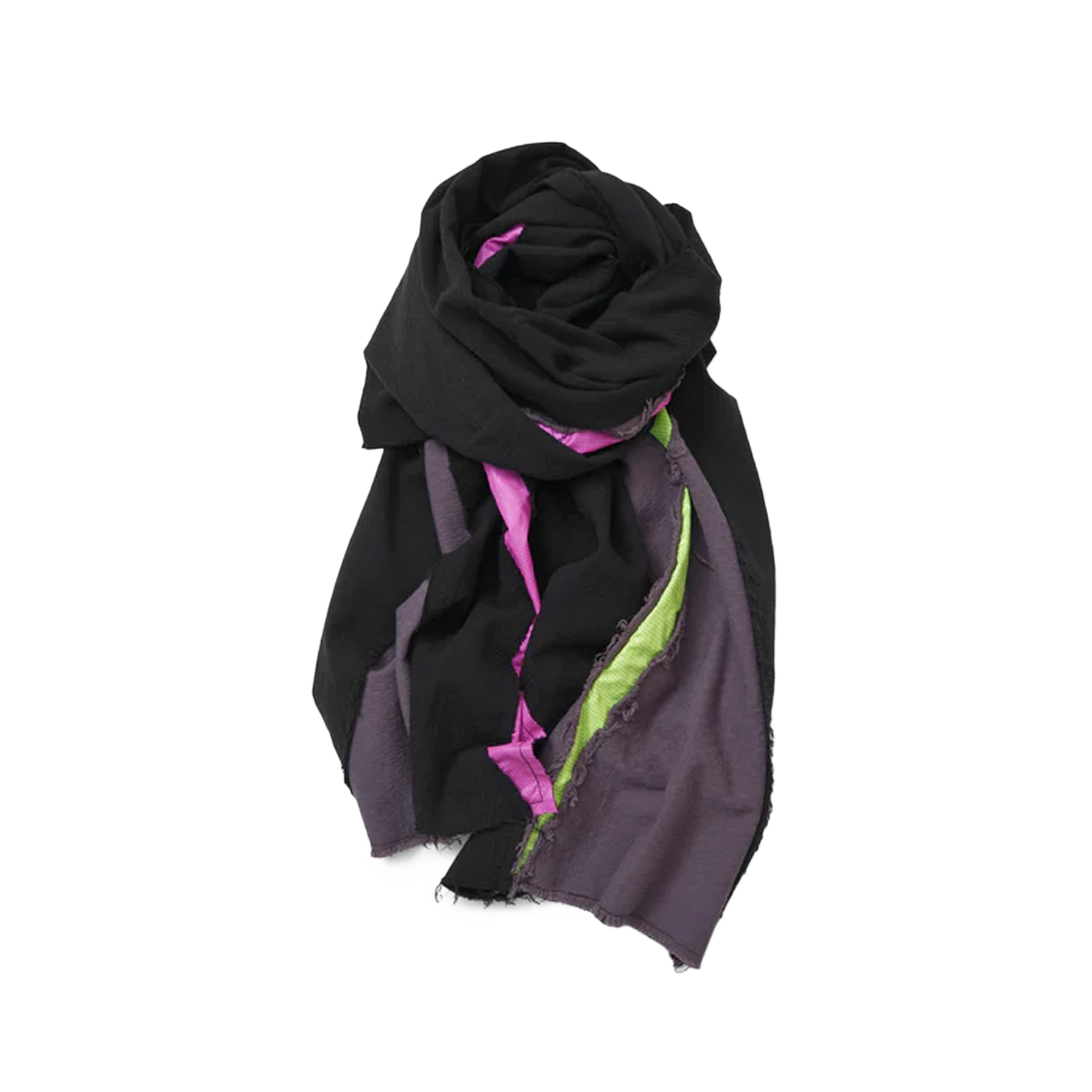 Magic Stick Prism Layered Scarf Black