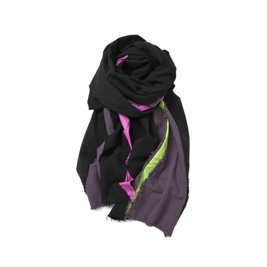 Magic Stick Prism Layered Scarf Black