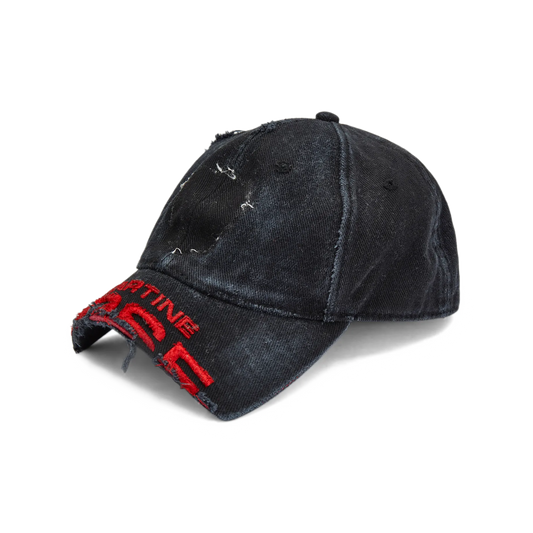 Martine Rose Cut Peak Cap Washed Black