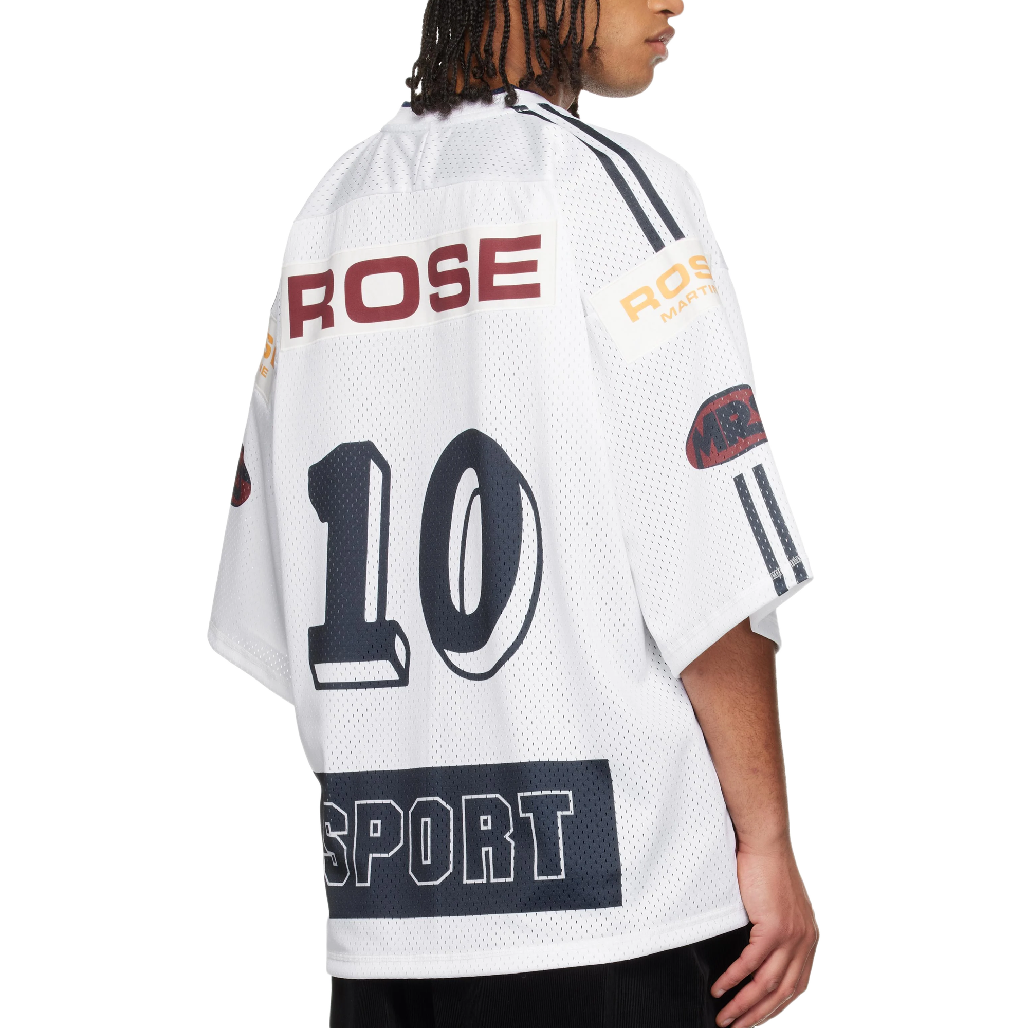 Martine Rose Oversized Hockey Top White Navy