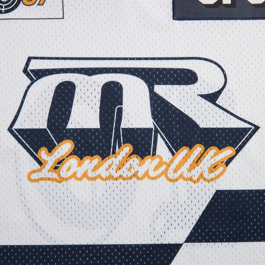 Martine Rose Oversized Hockey Top White Navy