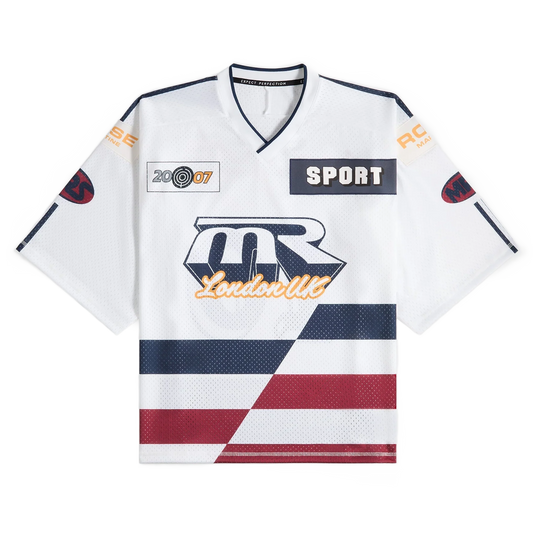 Martine Rose Oversized Hockey Top White Navy