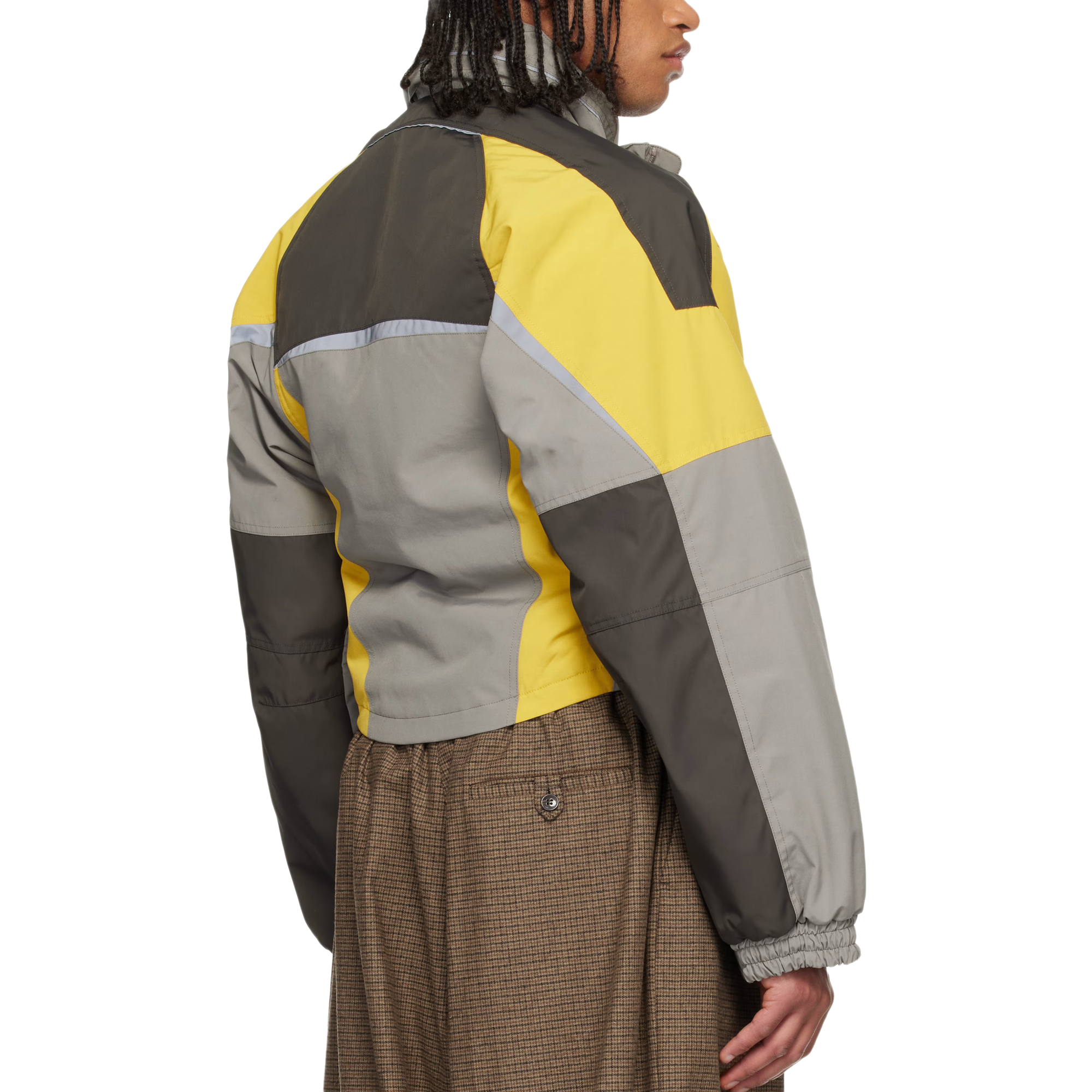 Martine Rose Shrunken Sports Jacket Grey-Yellow