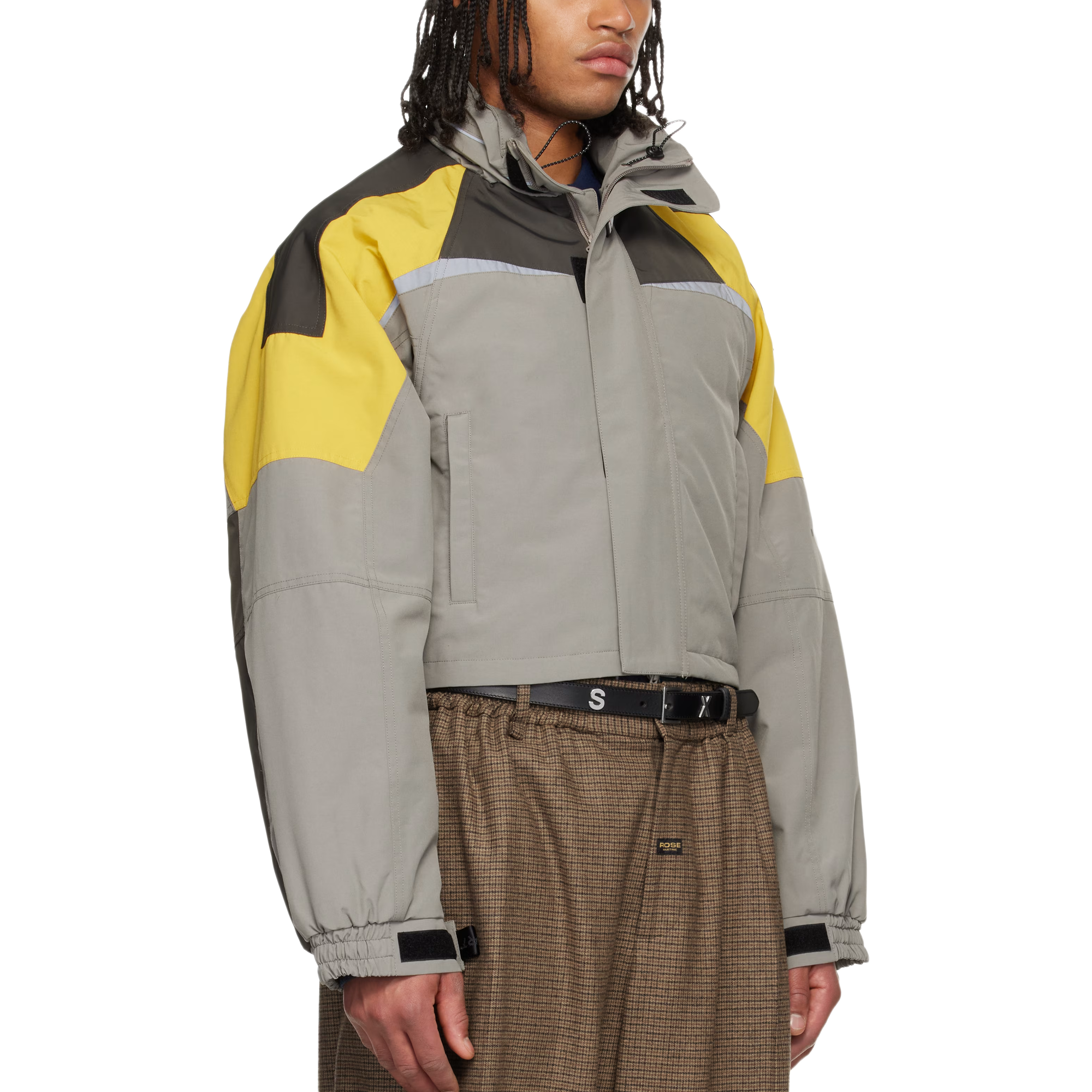 Martine Rose Shrunken Sports Jacket Grey-Yellow