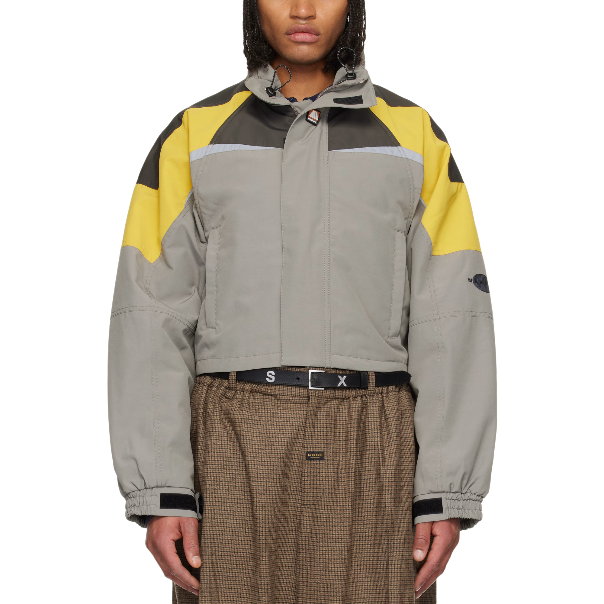 Martine Rose Shrunken Sports Jacket Grey-Yellow
