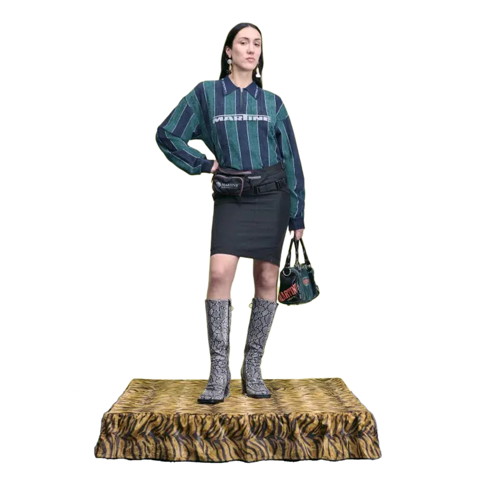 Martine Rose Sporty Logo Polo Green Navy