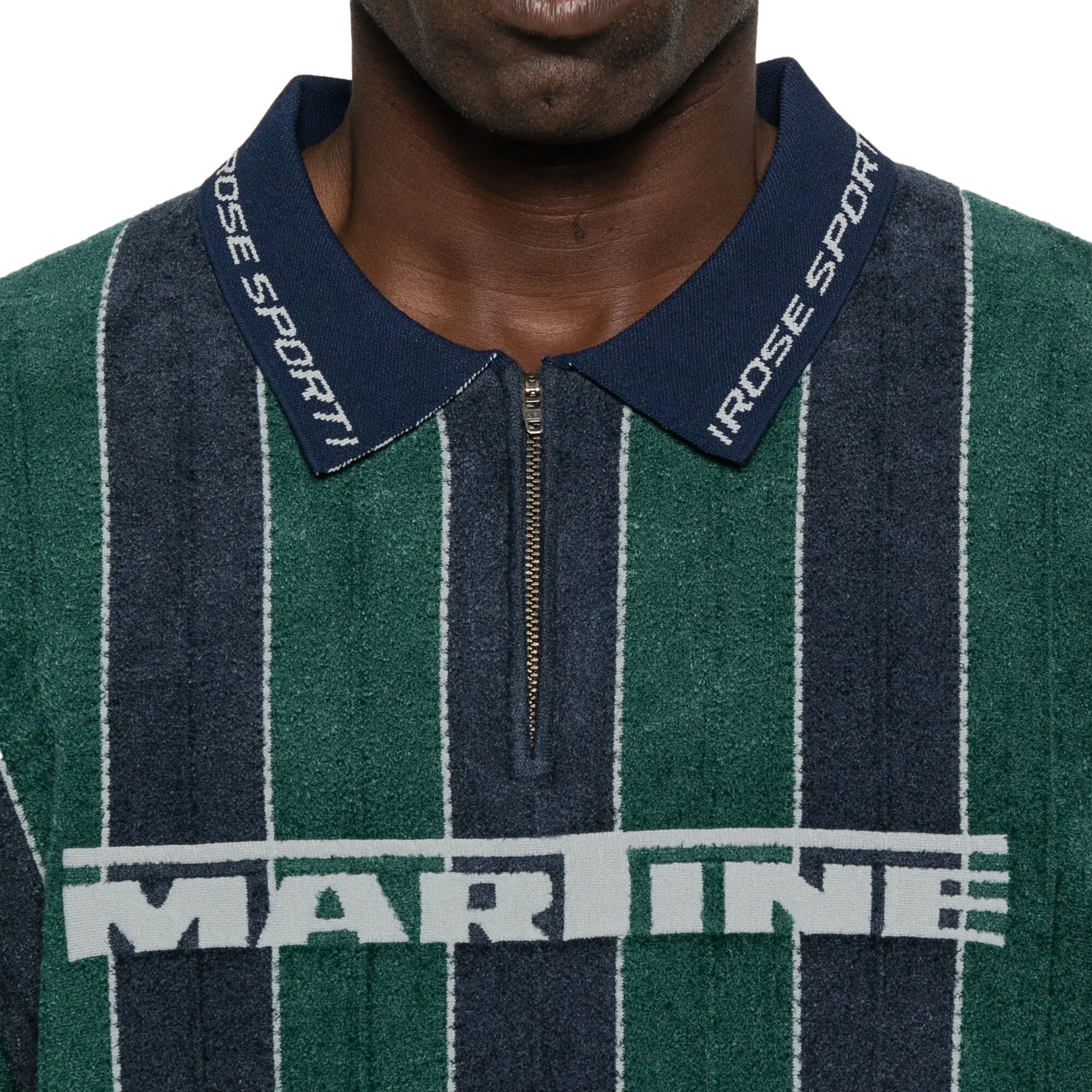 Martine Rose Sporty Logo Polo Green Navy