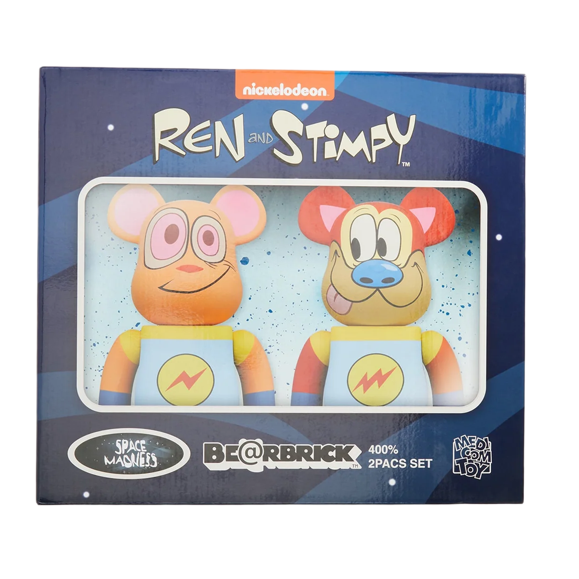 Medicom Toy BE@RBRICK Nickelodeon Ren & Stimpy Space Madness 400% Set of 2