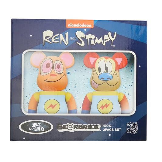 Medicom Toy BE@RBRICK Nickelodeon Ren & Stimpy Space Madness 400% Set of 2