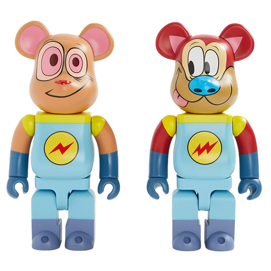 Medicom Toy BE@RBRICK Nickelodeon Ren & Stimpy Space Madness 400% Set of 2