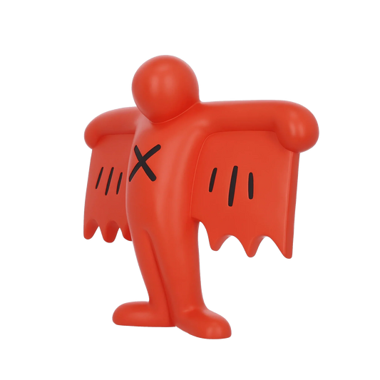 Medicom Toy x Keith Haring Flying Devil Statue Red