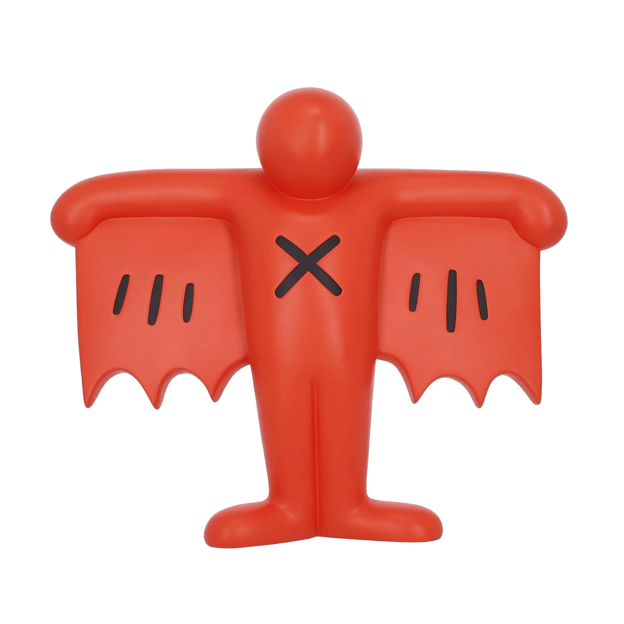 Medicom Toy x Keith Haring Flying Devil Statue Red