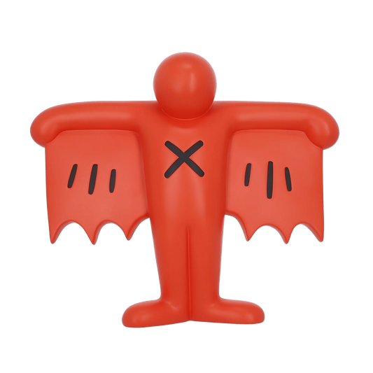 Medicom Toy x Keith Haring Flying Devil Statue Red
