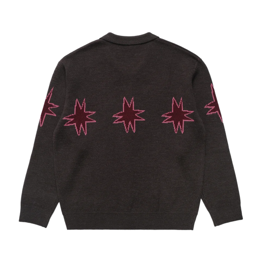 Metalwood Kiki Zip Knit Longsleeve Polo Graphite