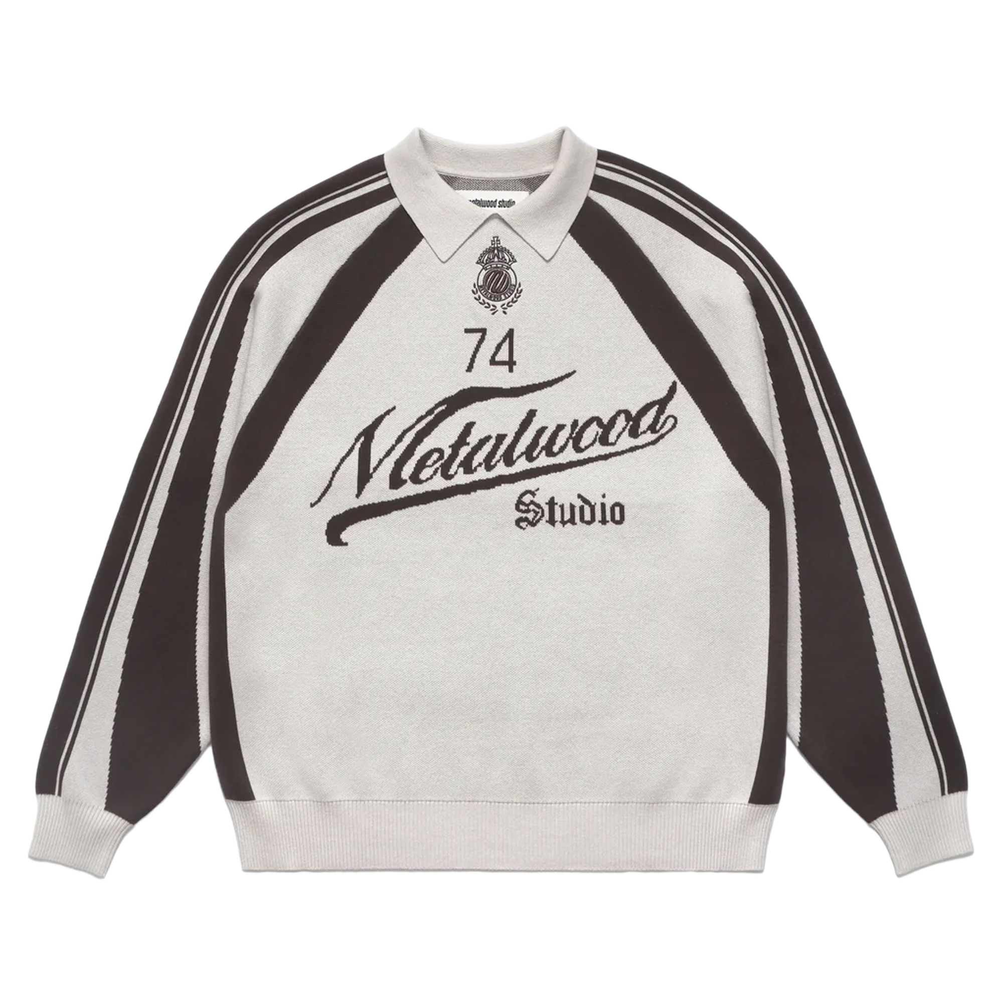 Metalwood Knit Football Top Cream