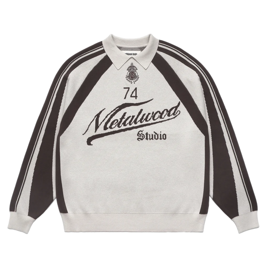 Metalwood Knit Football Top Cream