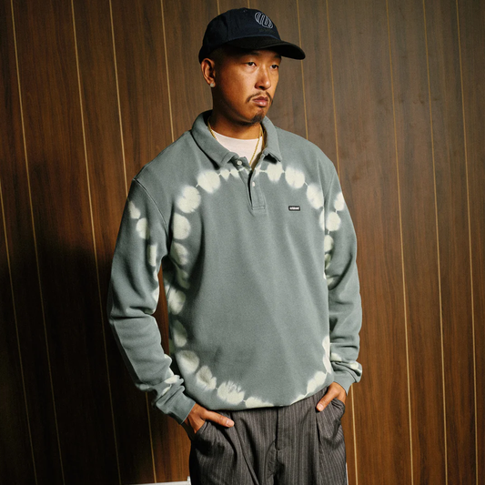 Metalwood Mini Metal Logo Longsleeve Thermal Polo Marine