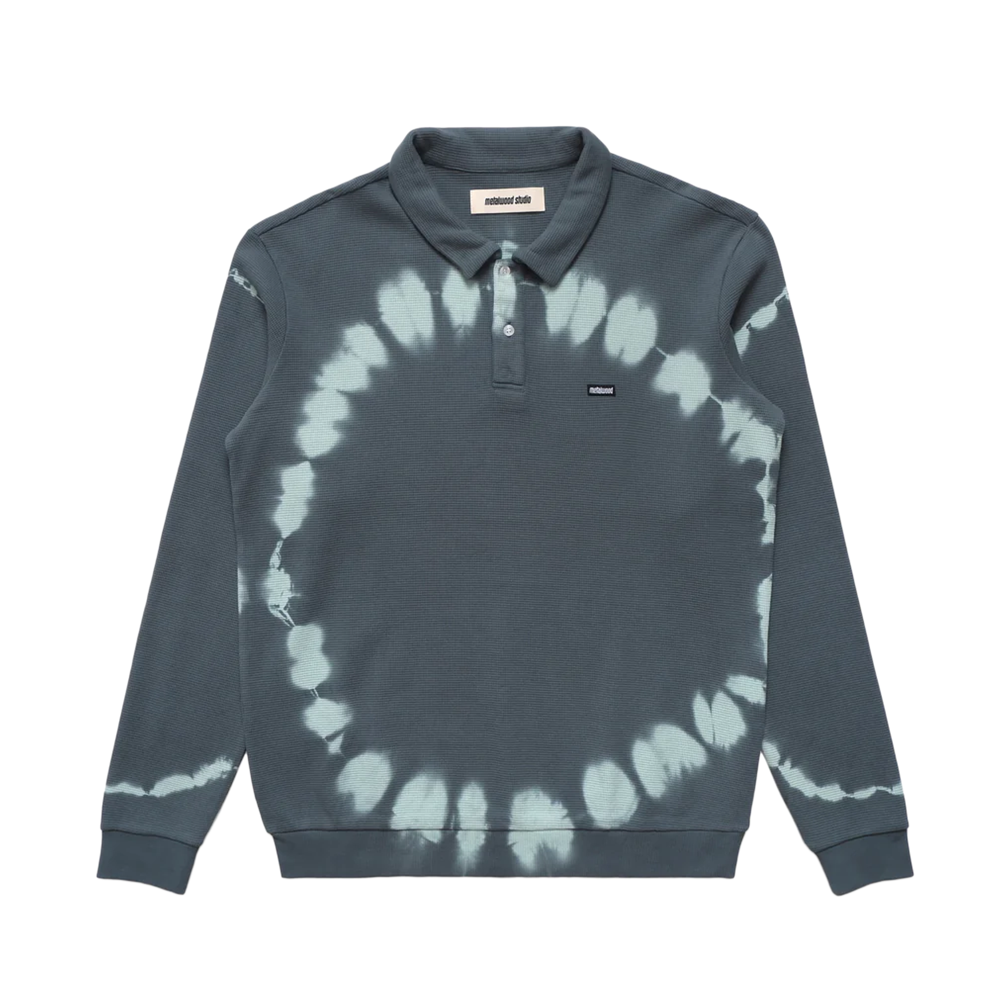 Metalwood Mini Metal Logo Longsleeve Thermal Polo Marine