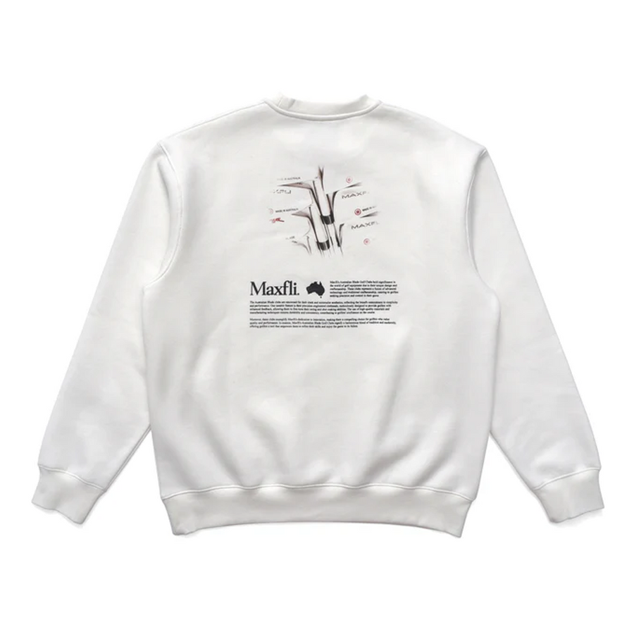 Metalwood X Maxfli Aussie Blades Crewneck Sweatshirt White