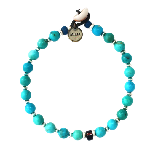 Mikia 6mm Stone Bracelet Turquoise