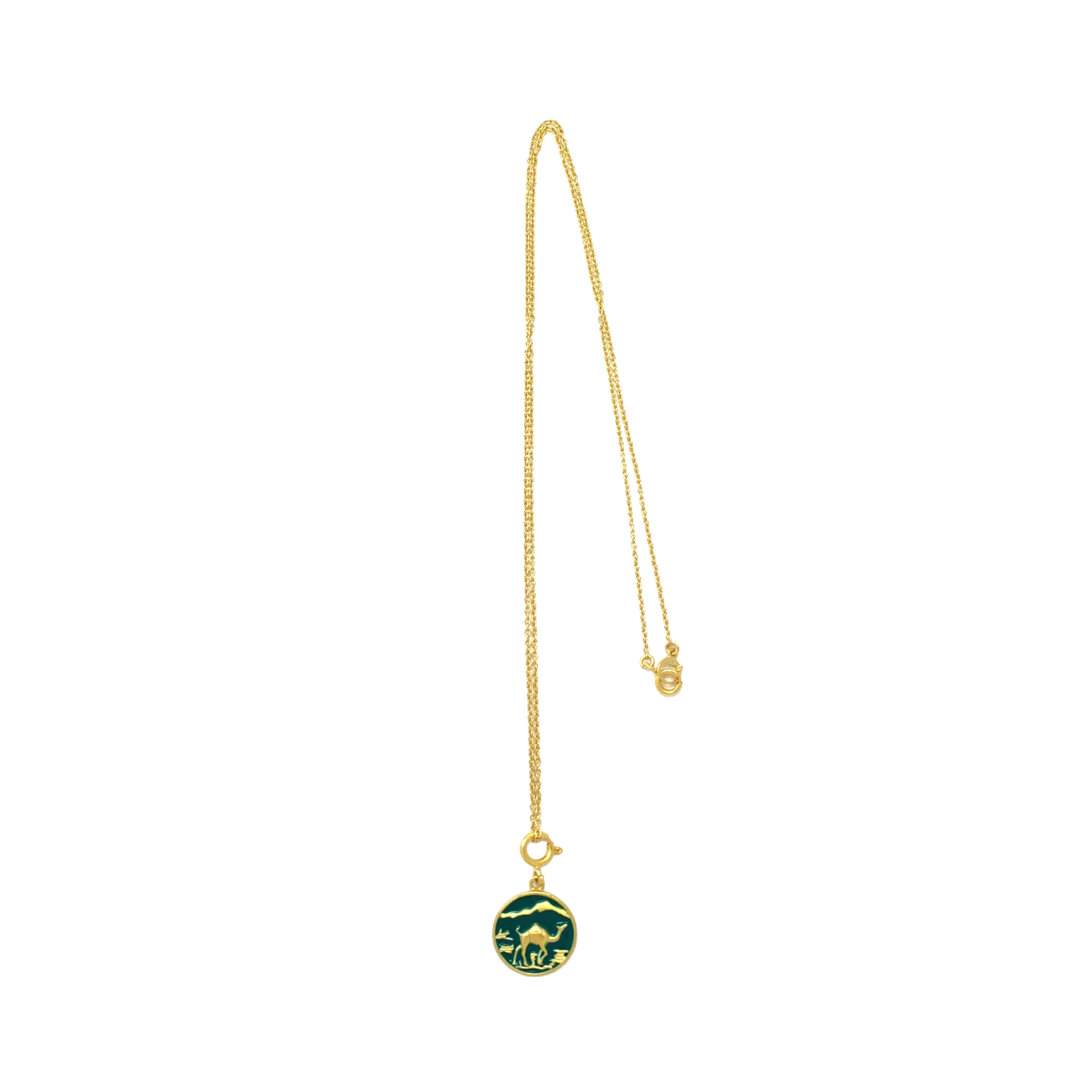 Mikia Camel Necklace Gold Racing Green
