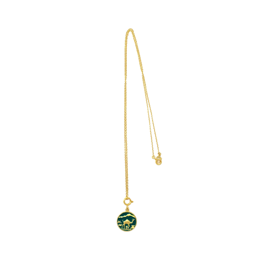 Mikia Camel Necklace Gold Racing Green