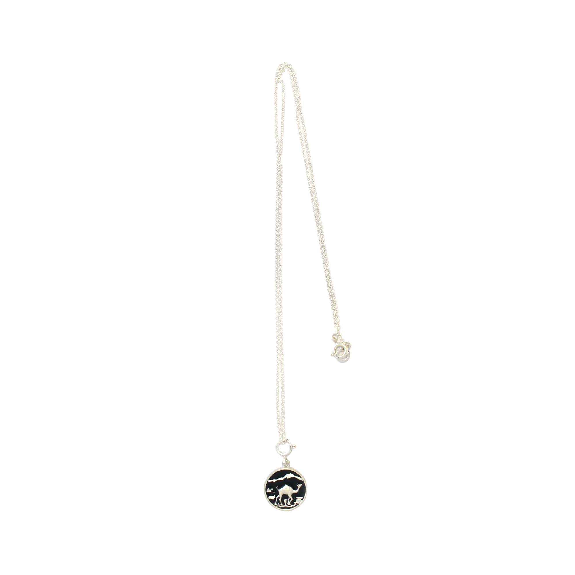 Mikia Camel Necklace Silver Sapphire Blue