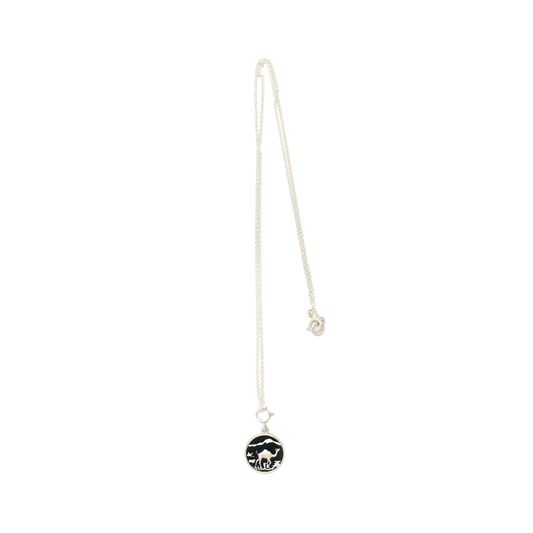 Mikia Camel Necklace Silver Sapphire Blue