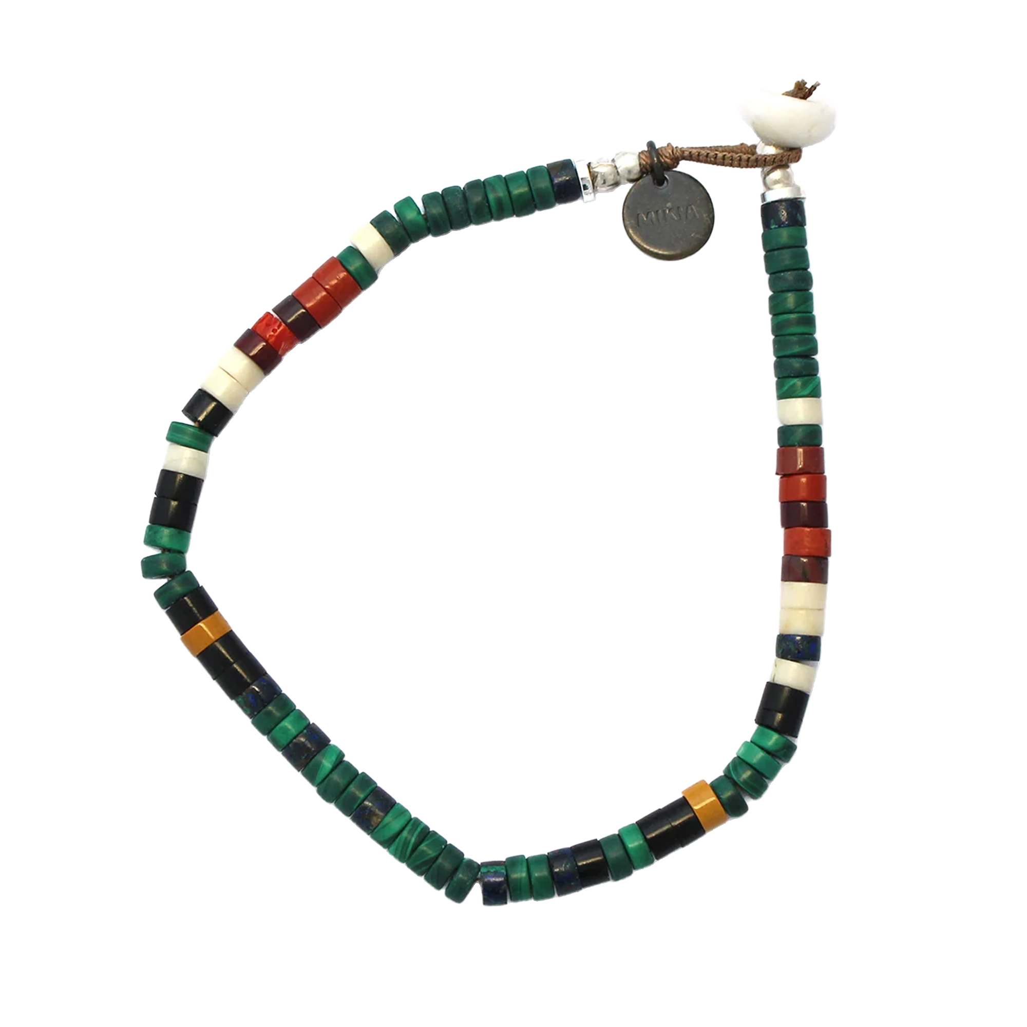 Mikia Heishi Beads Bracelet Malachite