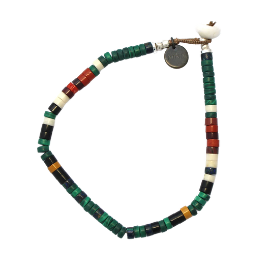 Mikia Heishi Beads Bracelet Malachite