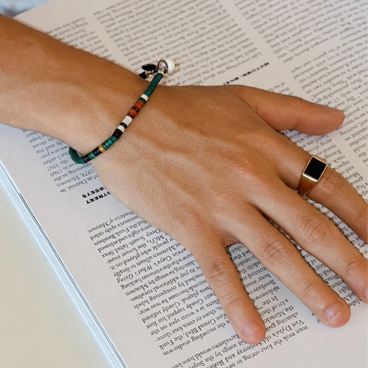 Mikia Heishi Beads Bracelet Malachite