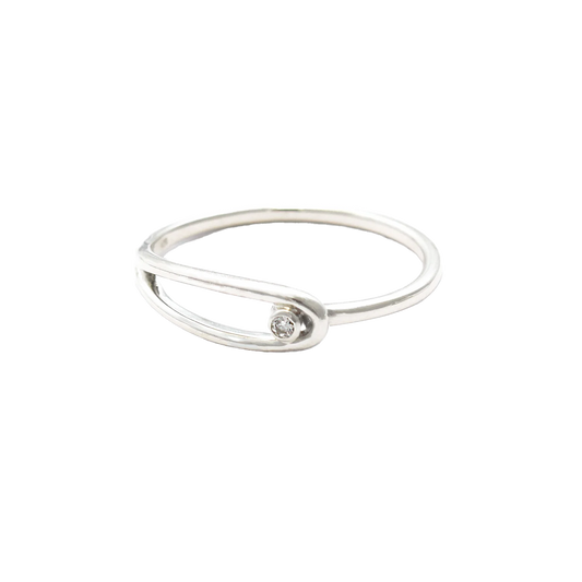 Mikia Peace Ring White Diamond