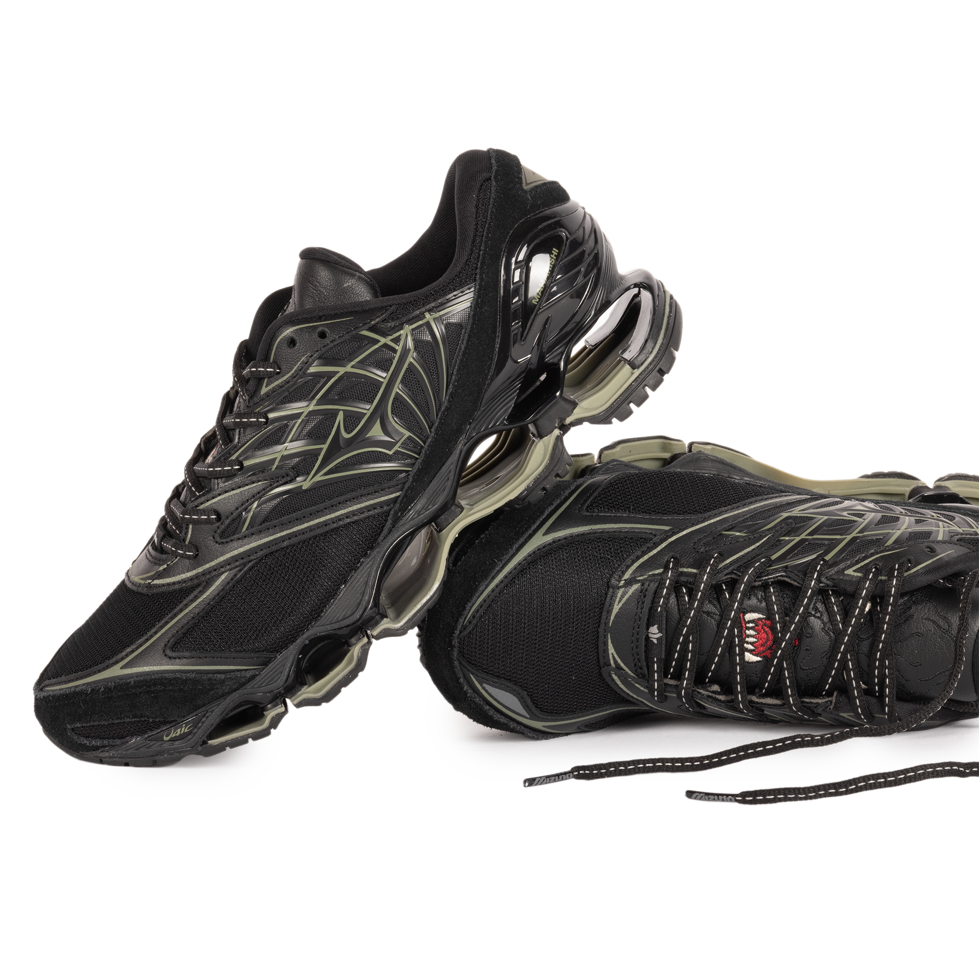 Mizuno x Maharishi Wave Prophecy LS Black/Deep Green D1GD261701