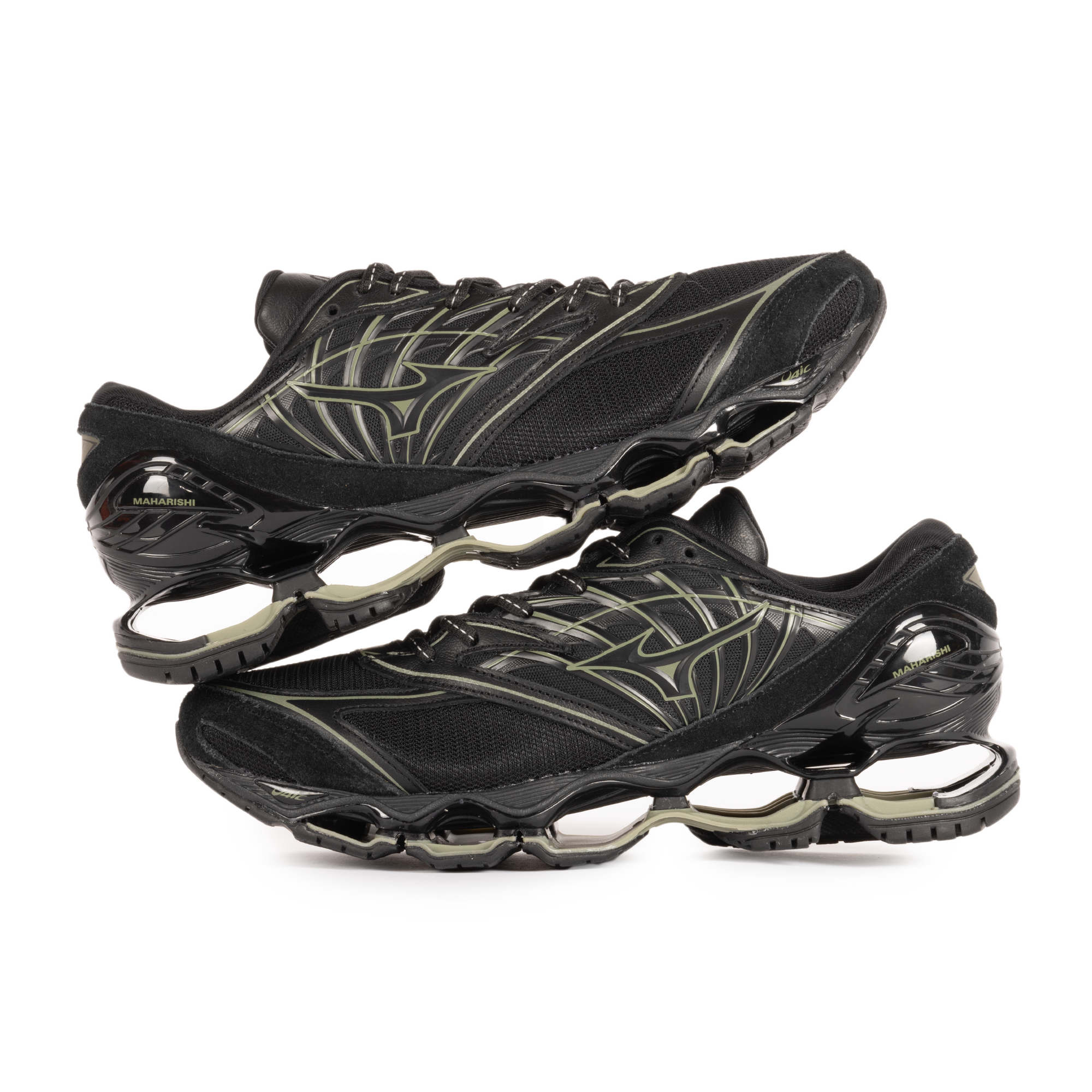 Mizuno x Maharishi Wave Prophecy LS Black/Deep Green D1GD261701