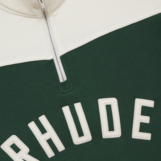 R H U D E Monaco Half-Zip Hunter Green/Cream