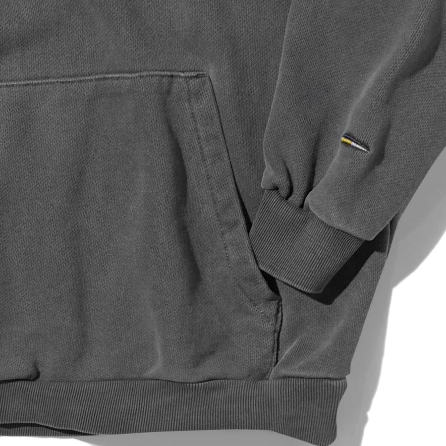 Nautica Japan Garment Pigment Dyed Arch Logo Sweat Hoodie Charcoal