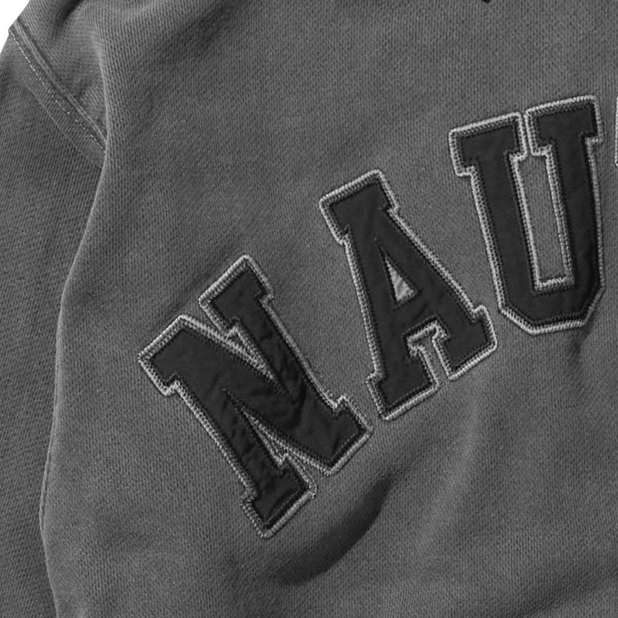 Nautica Japan Garment Pigment Dyed Arch Logo Sweat Hoodie Charcoal