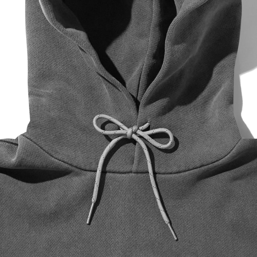 Nautica Japan Garment Pigment Dyed Arch Logo Sweat Hoodie Charcoal