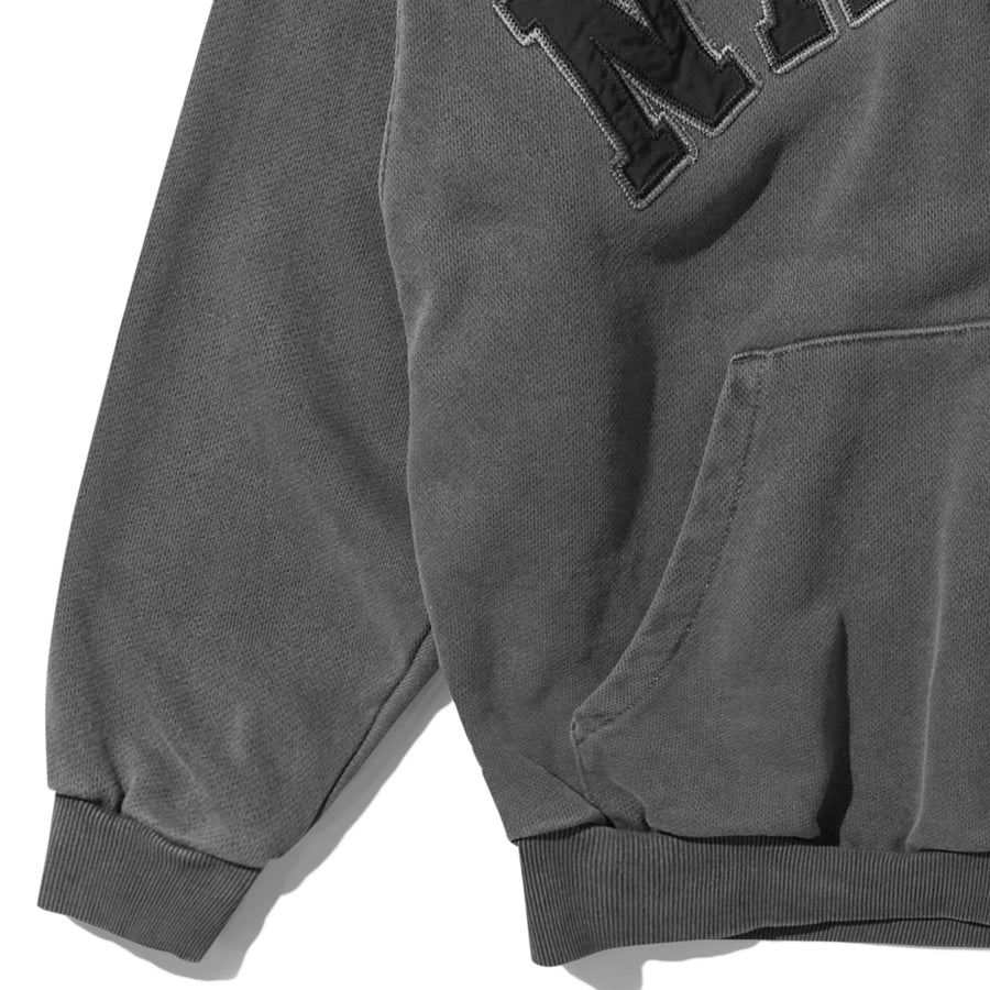 Nautica Japan Garment Pigment Dyed Arch Logo Sweat Hoodie Charcoal