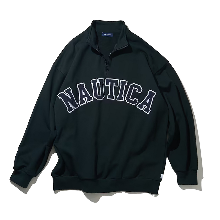 Nautica Japan Arch Logo Half Zip Sweat Charcoal