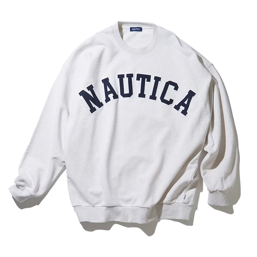 Nautica Japan Arch Logo Sweat Crew Ash Grey