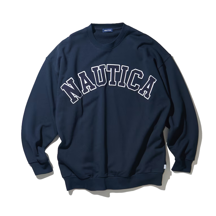 Nautica Japan Arch Logo Sweat Crew Navy