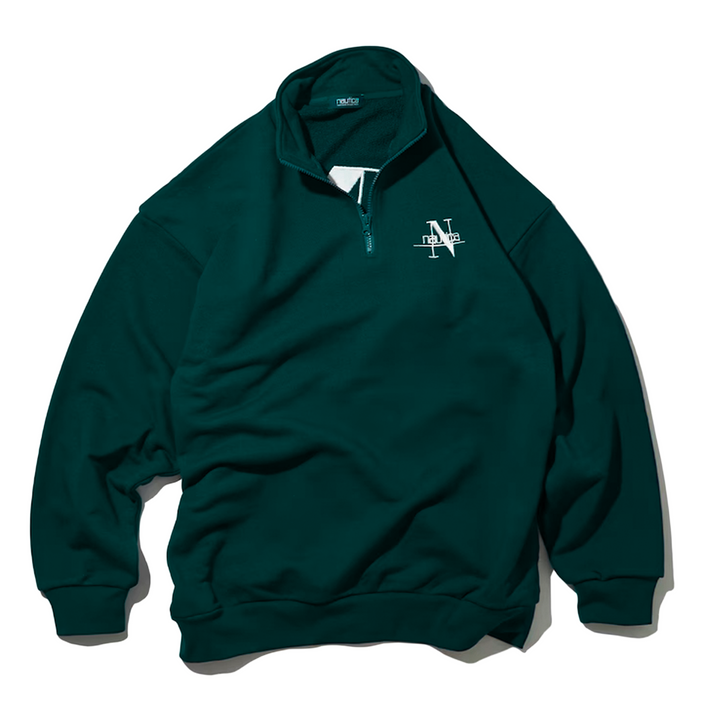 Nautica Japan N Logo Half Zip Sweater Dark Green