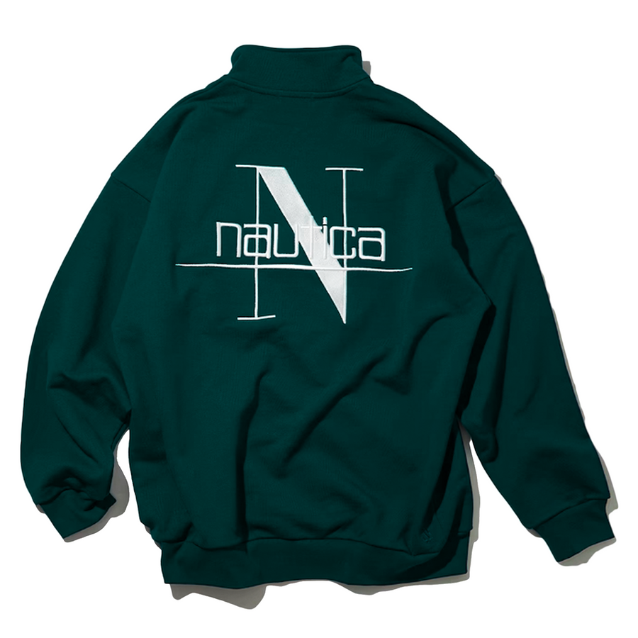 Nautica Japan N Logo Half Zip Sweater Dark Green